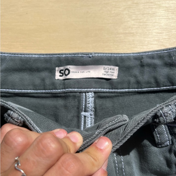Women’s Size 0 24 High Rise Carpenter Green Grey Jeans SO - Picture 4 of 8